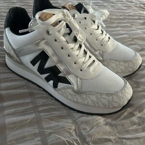 Women’s Michael Kors White and Black Sneakers